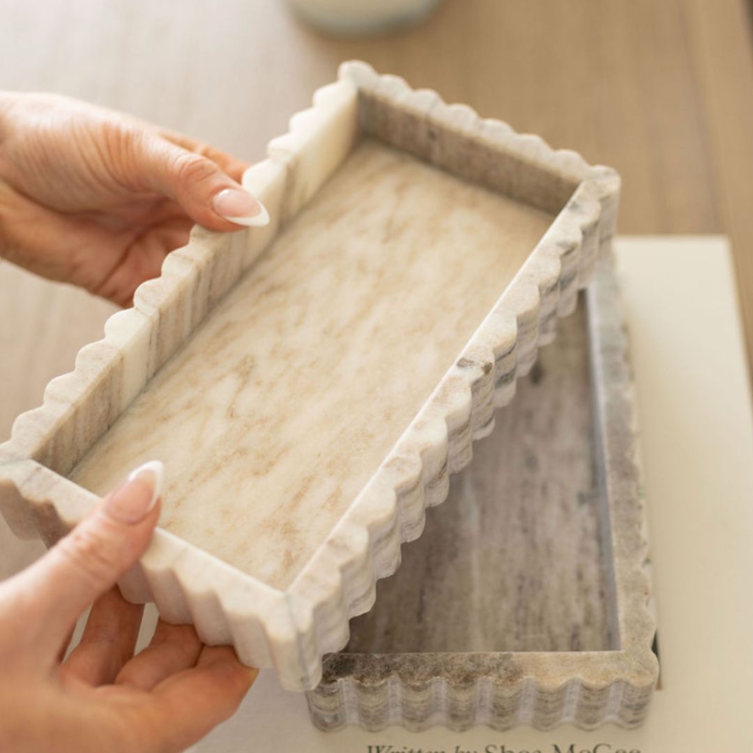Marble Fluted Tray