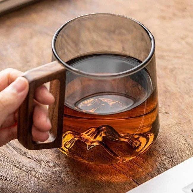 Glass Mug With Mountain Peaks
