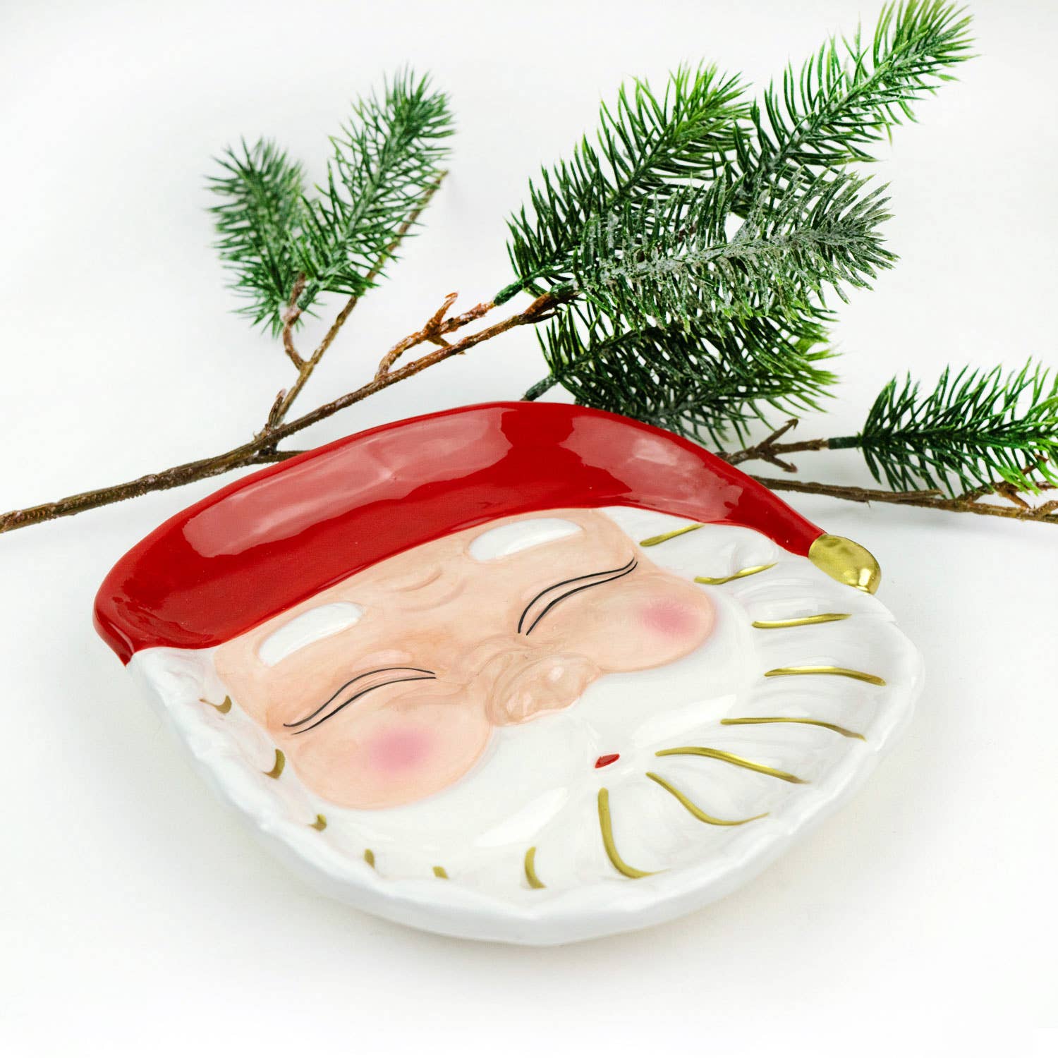 Red Santa Ceramic Plate