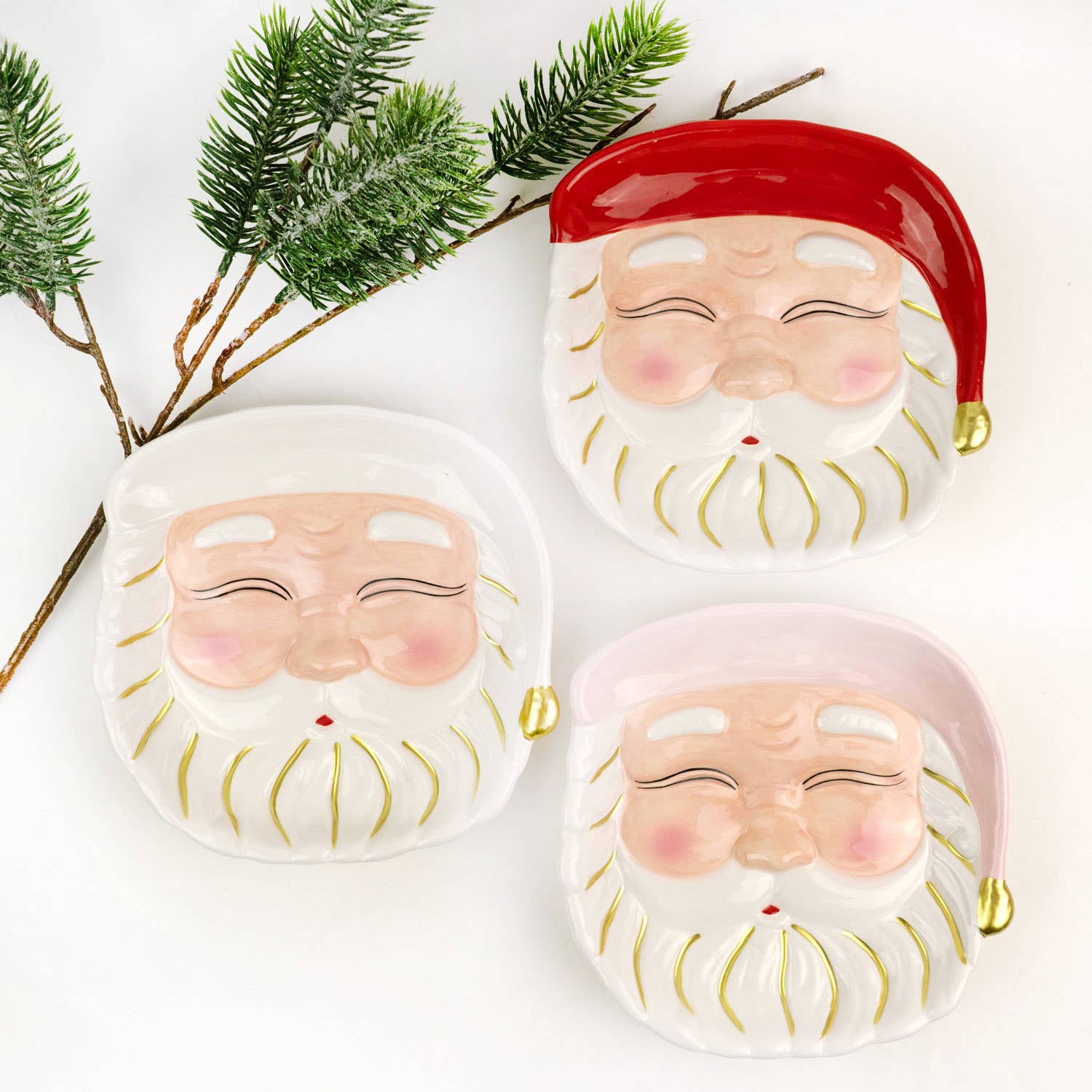 Red Santa Ceramic Plate