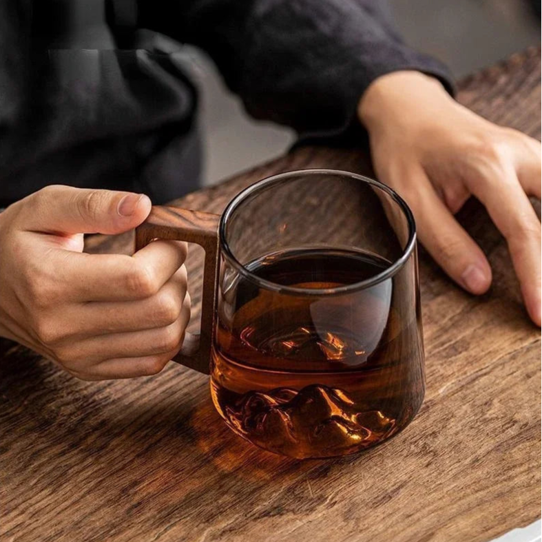 Glass Mug With Mountain Peaks