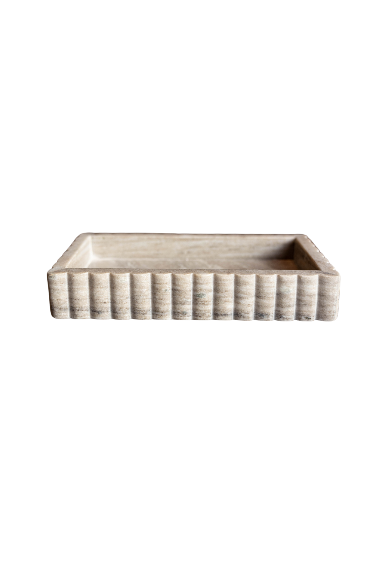 Scalloped Marble Fluted Tray