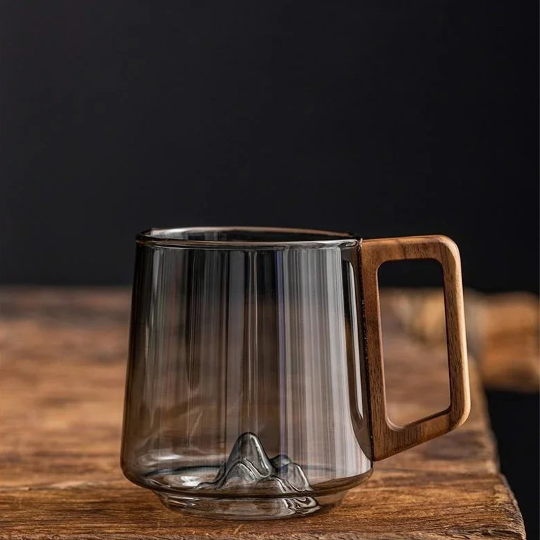 Glass Mug With Mountain Peaks