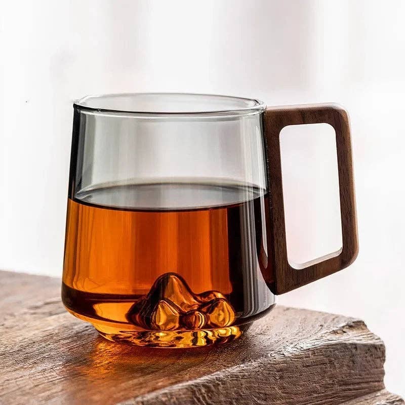 Glass Mug With Mountain Peaks