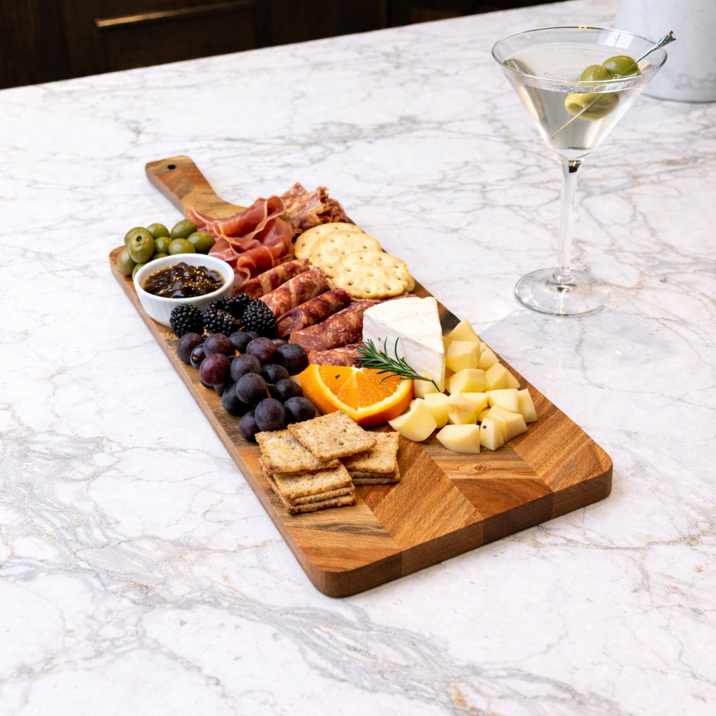 Acacia Chevron Serving Board