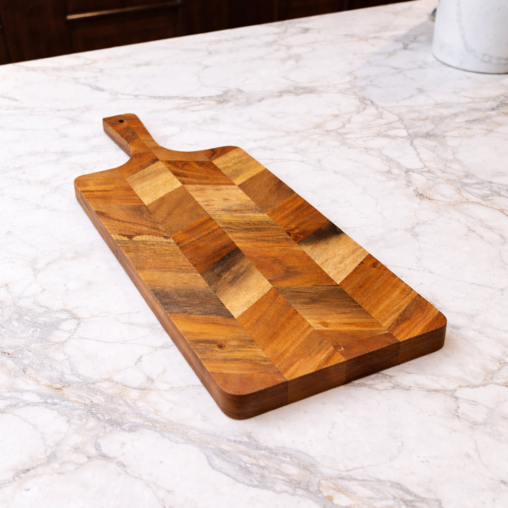 Acacia Chevron Serving Board