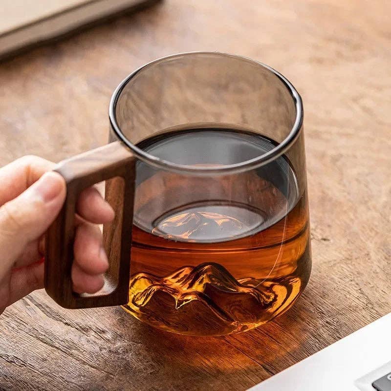 Glass Mug With Mountain Peaks