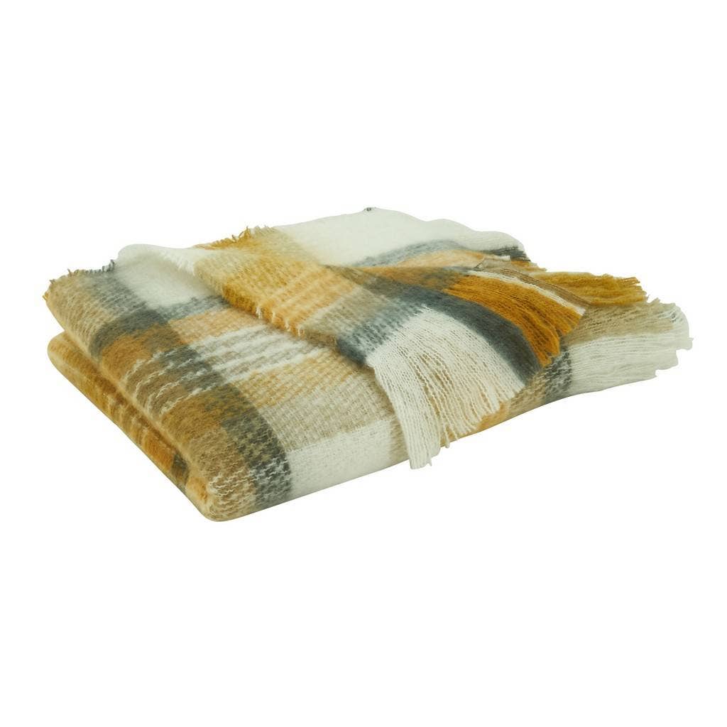 Faux Mohair Check Throw Blanket - 50x60