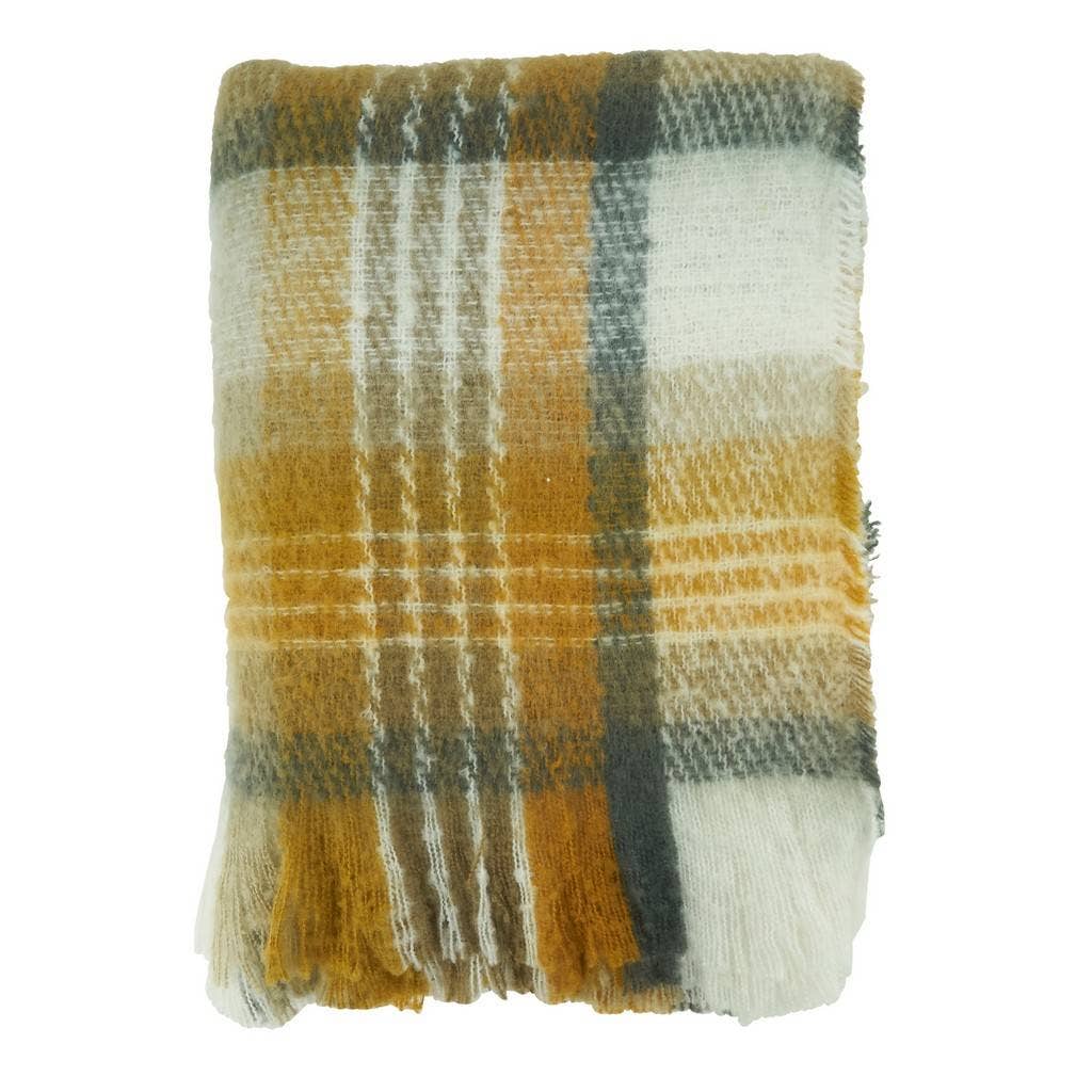Faux Mohair Check Throw Blanket - 50x60