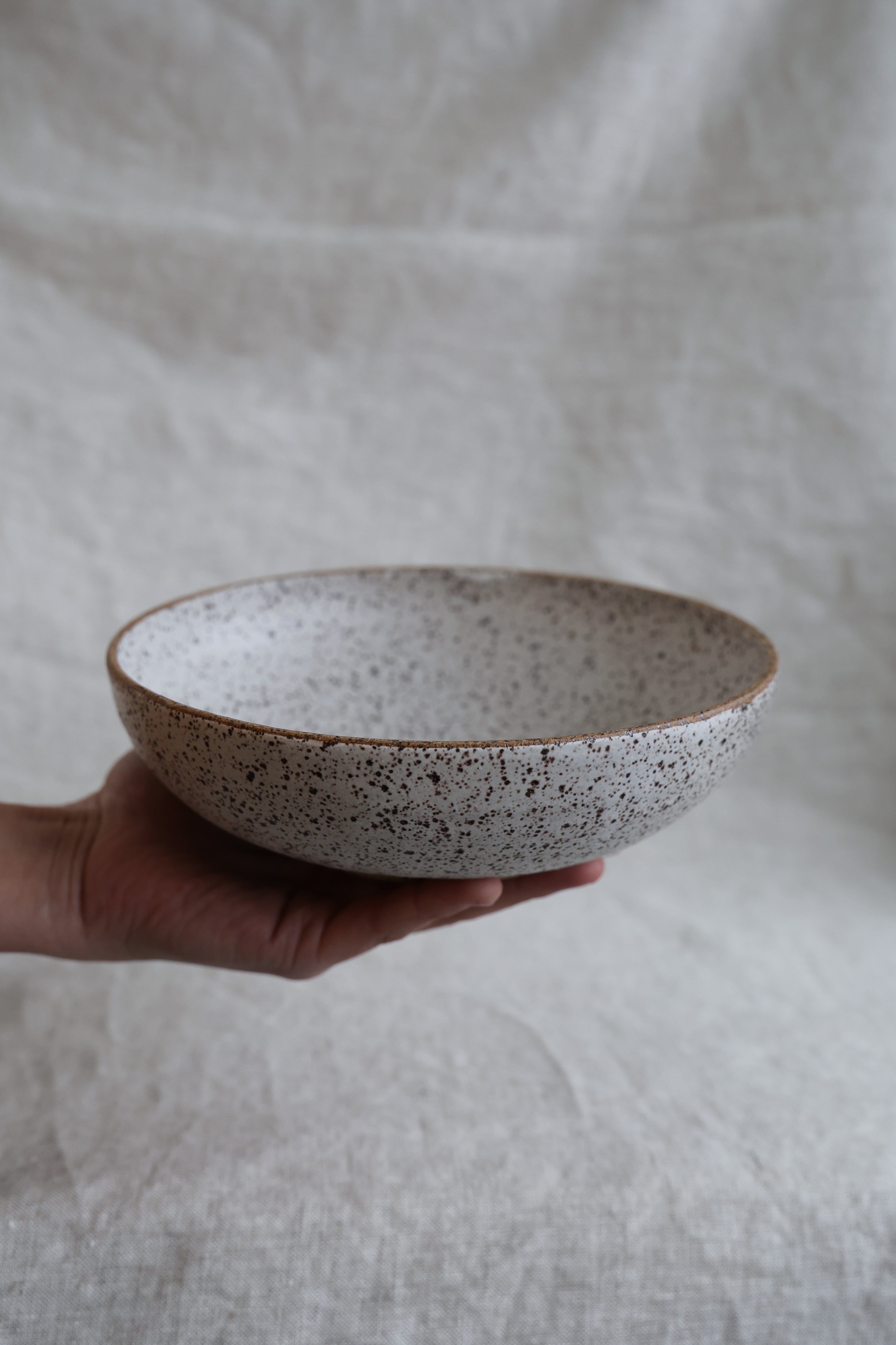 Speckled Matte Handmade Pasta Bowls - Set of 4