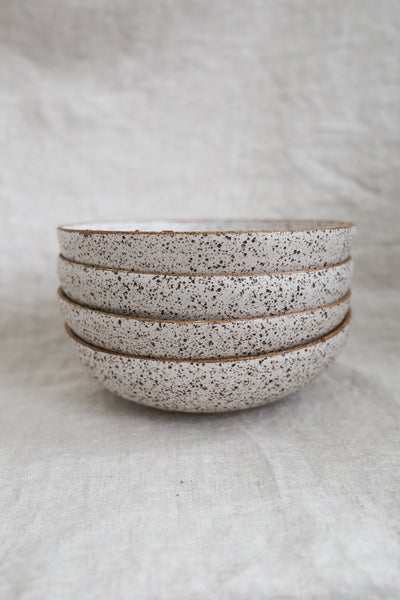 Speckled Matte Handmade Pasta Bowls - Set of 4
