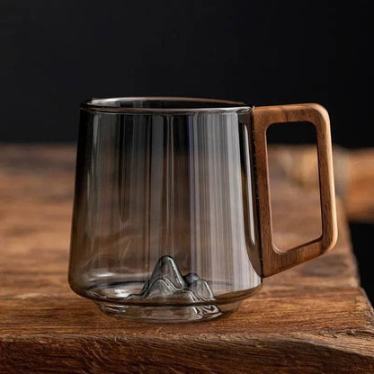 Glass Mug With Mountain Peaks
