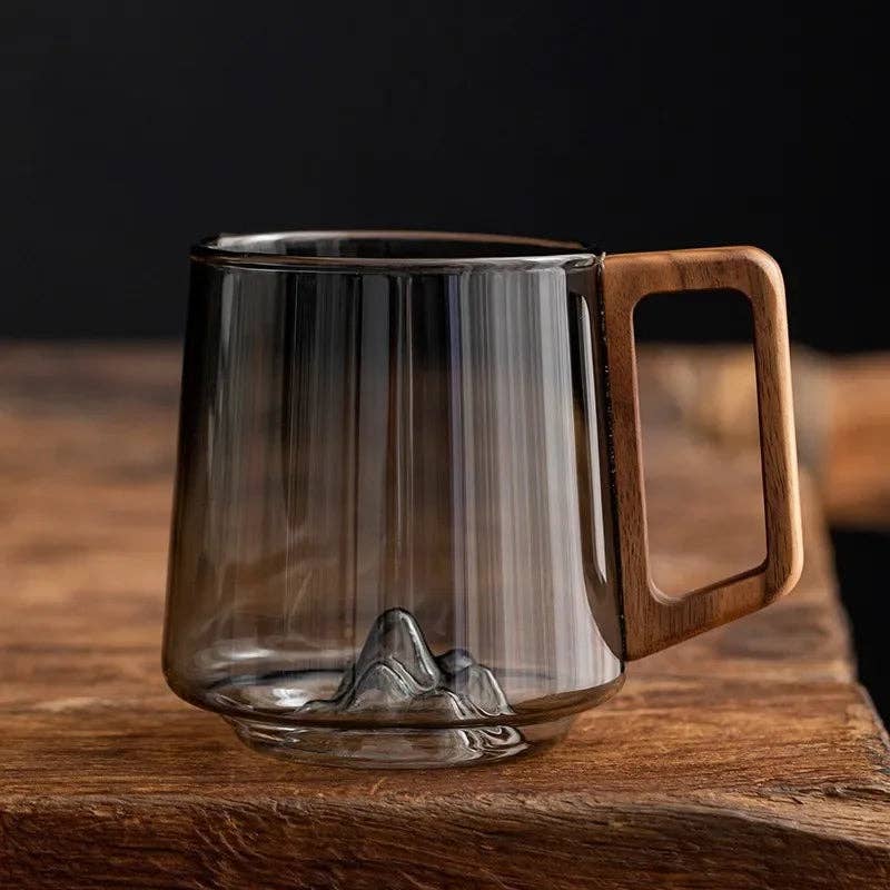 Glass Mug With Mountain Peaks