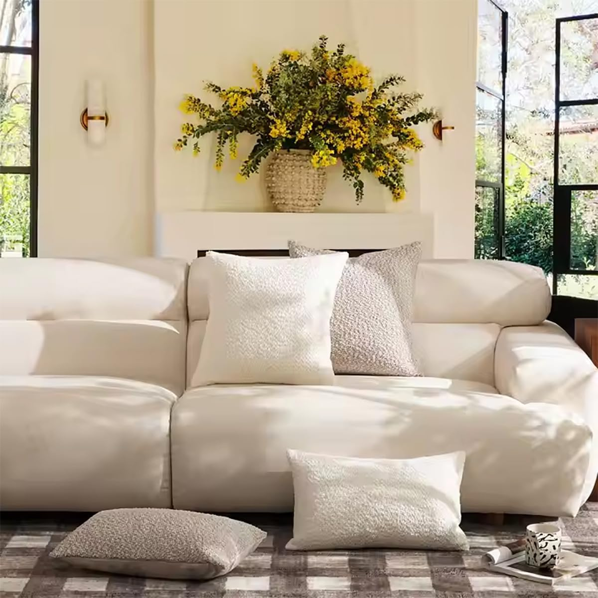 Textured Bouclé Throw Pillow - 18x18