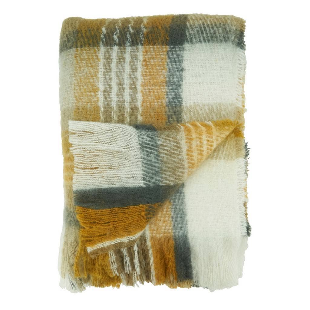 Faux Mohair Check Throw Blanket - 50x60