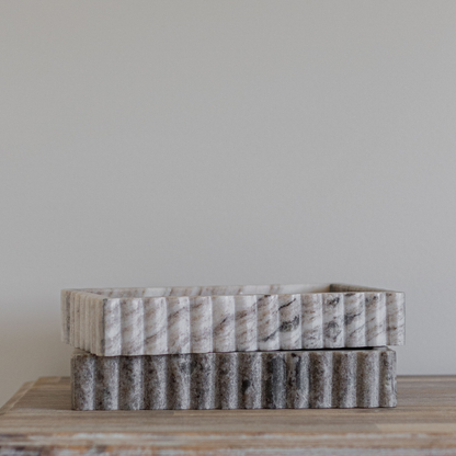 Scalloped Marble Fluted Tray