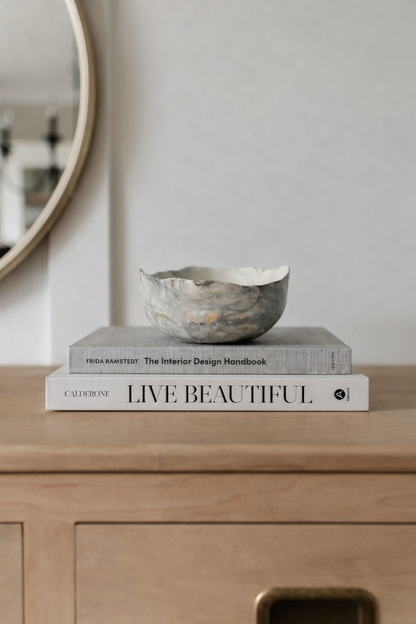 Black Marbled Handmade Bowl