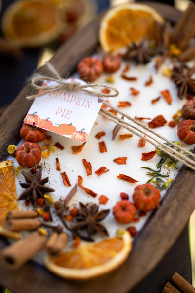 Handmade Large Wooden Autumn Candle