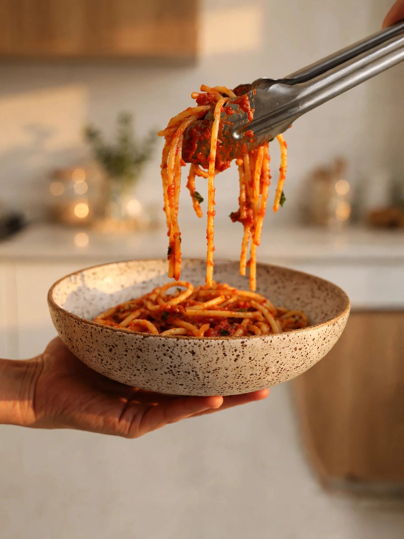 Speckled Matte Handmade Pasta Bowls - Set of 4